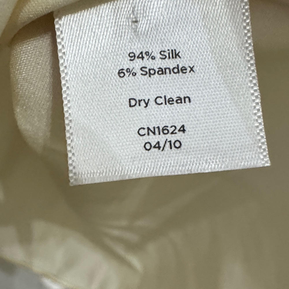 Talbots Cream Sleeveless Ruffle-Front silk - Picture 3 of 9